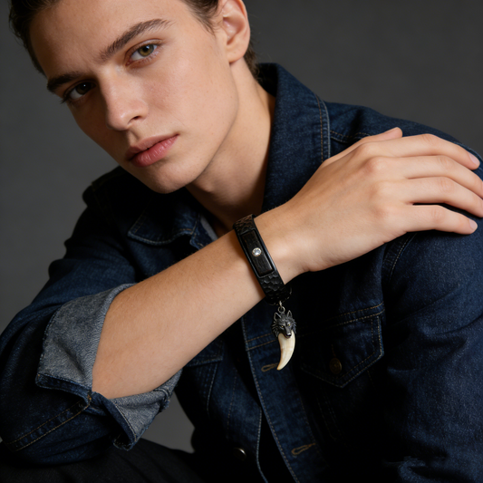 Wolf Fang Hammered Cuff