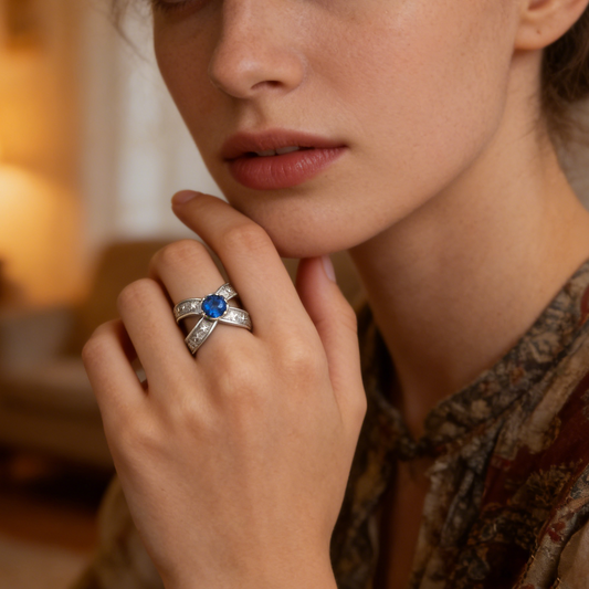 Stellar Sapphire Cuff Ring