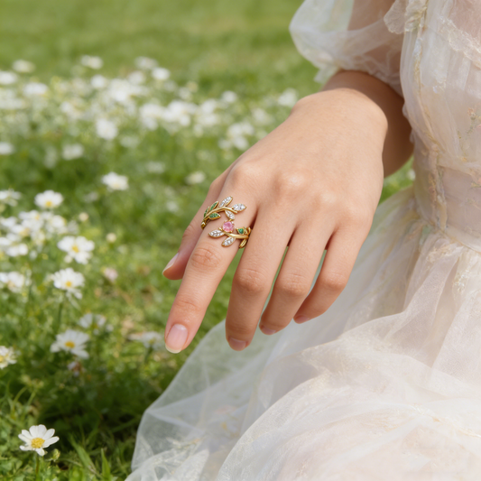 Golden Laurel Bloom Ring