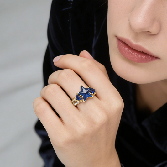 Starlight Sapphire Gold Ring