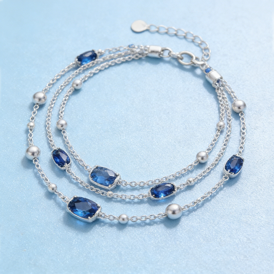 Sapphire Layered Chain Bracelet