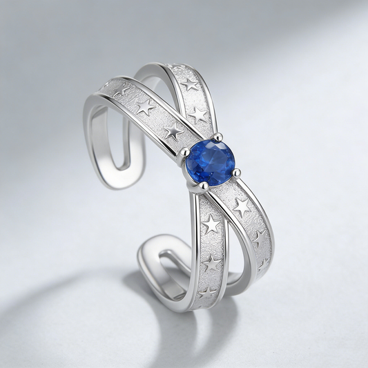 Stellar Sapphire Cuff Ring